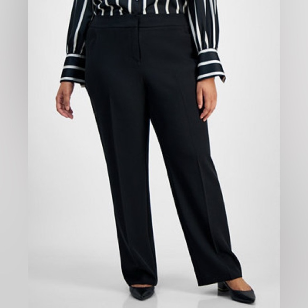 Kasper Kate Classic Fit Black‎ Dress Pants Straight Leg Plus Size 18 Workwear